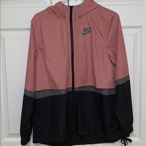 Nike pink, gray and black wind breaker
